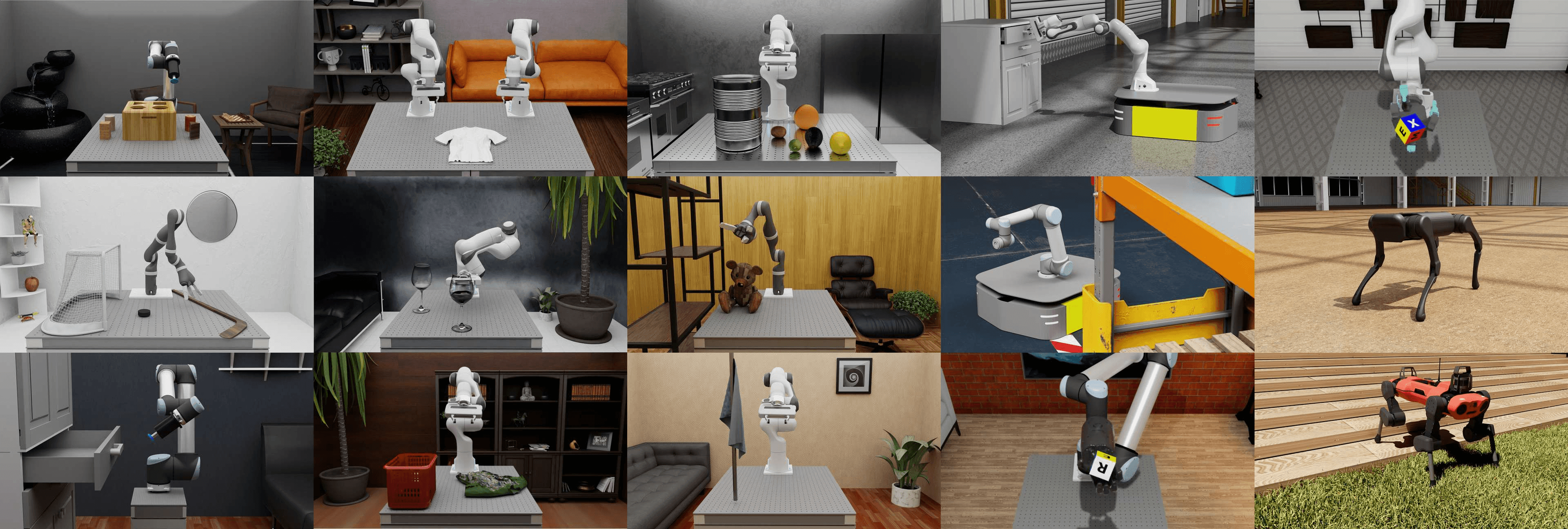 Robot manipulation scenes from simulation